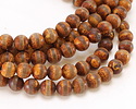 Tibetan (Dzi) Agate Matte Dark Banded Round 8mm