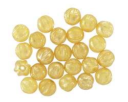 Czech Glass Jonquil w/ Mercury Glass Finish Melon Round 6mm