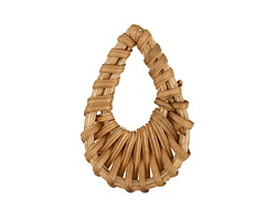 Natural Rattan-Style Woven Teardrop Focal 30-35x46-51mm