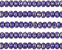 Czech Glass Indigo w/ Gold Flecks Fire Polished Rondelle 3x5mm