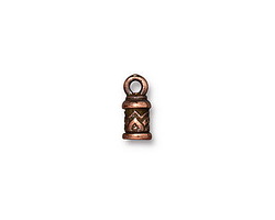 TierraCast Antique Copper (plated) Temple 2mm Cord End 11x5mm