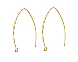 Gold (plated) Stainless Steel Horse Eye Earwire 44x17mm