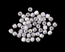 Czech Glass White Silver AB Druk 3mm