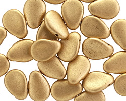 Czech Glass Matte Gold Petal Drop 8x11mm
