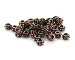Antique Copper (plated) Roped & Beaded Spacer Bead 3x4.8mm