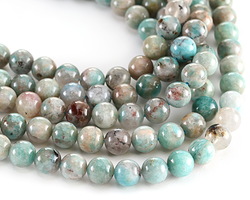 Amazonite w/ Quartz Round 8mm