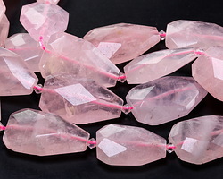 Rose Quartz Faceted Flat Slab 37-40x22-25mm