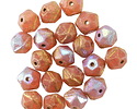 Czech Glass Textured Desert Rose Opal AB w/ Gold Wash English Cut Bead 8mm