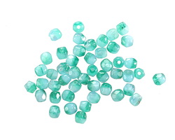 Czech Glass Aquamarine Waters Fire Polished Round 3mm