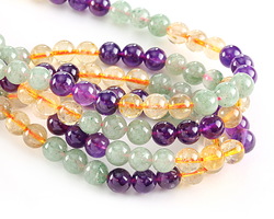 Amethyst, Citrine, Green Aventurine Round 8mm