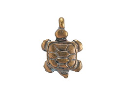 Mykonos Antique Brass (plated) Turtle Charm 16x24mm