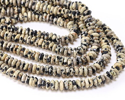 Dalmatian Jasper Faceted Spacer Rondelle 2x5mm