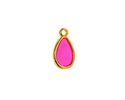 24K Gold (Plated) Transparent Paradise Pink Resin Drop Focal 8x15mm