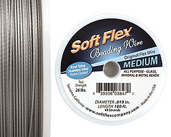 Soft Flex Satin Silver .019" (Medium) 49 Strand Wire 100ft.