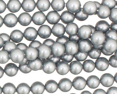 Slate Shell Pearl Round 6mm
