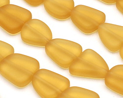 Desert Gold Beach-Style Glass Flat Freeform 15x13-15mm