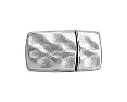 Antique Silver (plated) Hammered Magnetic Clasp 18x15mm