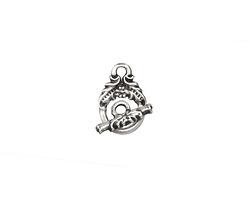 Mykonos Antique Silver (plated) Victorian Toggle Clasp 10x14mm, Bar 11mm