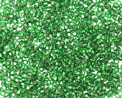 Kelly Green (with Silver Lining) Round 11/0 Seed Bead