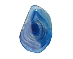 Sky Blue Line Agate Freeform Slice Pendant 35-60x35-70mm