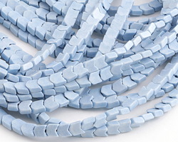 Denim Blue Agate Chevron 6x4mm