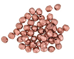 Czech Glass Matte Metallic Bronze Copper Fire Polished Round 4mm