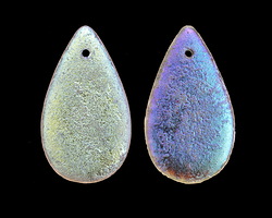Czech Glass Textured Matte Crystal AB Teardrop Focal 18x30mm
