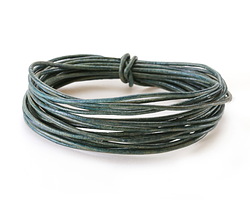 Natural Denim Blue Leather Cord 1.5mm, 16 feet