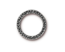 TierraCast Antique Pewter (plated) Large Hammertone Ring 19mm