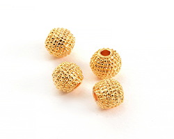 Gold (plated) Lychee Round Bead 6mm (20 pieces)