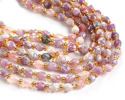 Pink Purple Tourmaline Microfaceted Rice 6x4mm