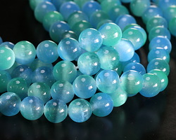 Sea Green & Sky Blue Dual-Tone Selenite Round 10mm