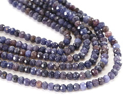 Sapphire (A) Ombré Microfaceted Rondelle 3x4mm