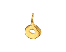 Mykonos Gold (plated) Hammered Open Disk Drop 12x16mm