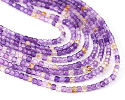 Ametrine (AA) Microfaceted Miracle Cube 2.5mm