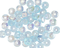 Czech Glass Textured Aquamarine AB Spacer 2x6mm