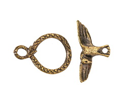 Mykonos Antique Brass (plated) Duality Toggle Clasp 14.5x20mm, 22mm Bar