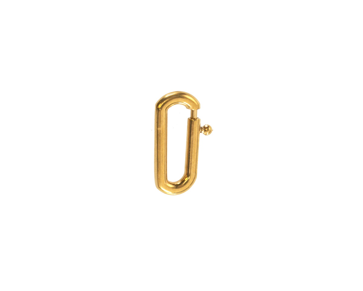 Waterproof 18K Gold PVD Plated Stainless Steel Medium Oval Spring Ring Clasp 6x14mm