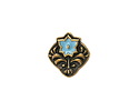TierraCast Antique Brass (plated) Light Sky Blue Enamel Flower Square Button 14x15mm