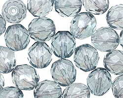 Czech Glass Luster Transparent Blue Fire Polished Round 10mm