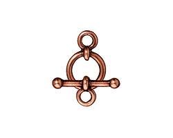 TierraCast Antique Copper (plated) 3/8" Anna Toggle Clasp 10x13mm, 16mm bar