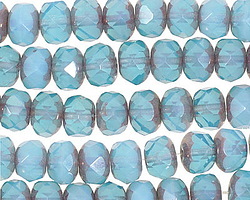 Czech Glass Purple Sky Fire Polished Rondelle 6x9mm