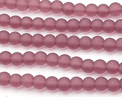 Medium Amethyst Beach-Style Glass Round 6mm