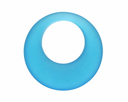 Pacific Blue Beach-Style Glass Large Hole Off Center Donut 28mm