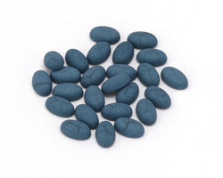 Matte Deep Turquoise Resin Oval Cabochon 4x6mm