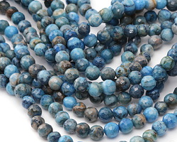 Larimar Blue Crazy Lace Faceted Round 6mm