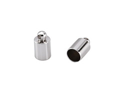 Silver Finish Glue In 5mm Cord End