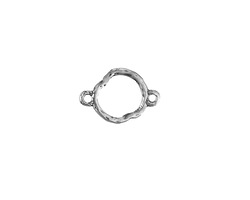 Antique Silver (plated) Organic Circle Link 10x15mm