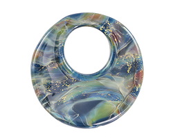 Unicorne Beads Glass Deep Lagoon Large Halo Disk 40mm