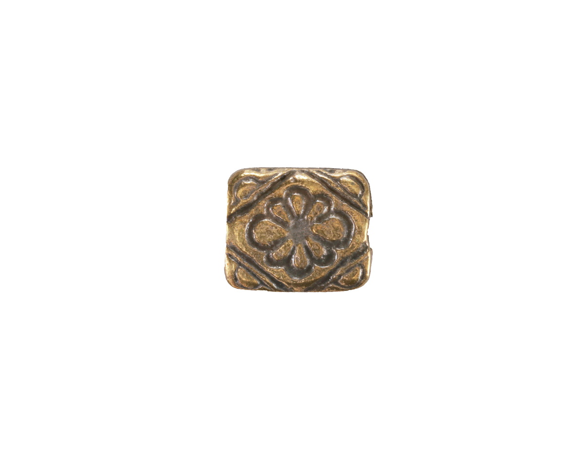 Mykonos Antique Brass (plated) Floral Ornate Rectangle 11x9.5mm